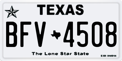 TX license plate BFV4508