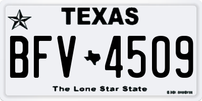 TX license plate BFV4509