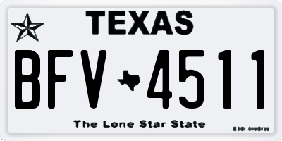 TX license plate BFV4511