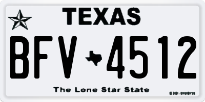 TX license plate BFV4512