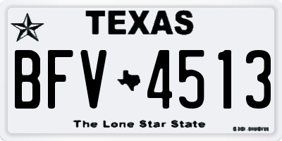 TX license plate BFV4513