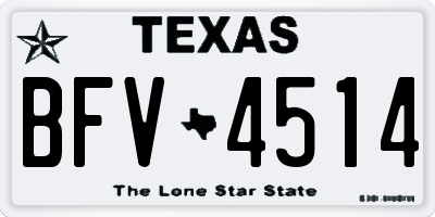 TX license plate BFV4514