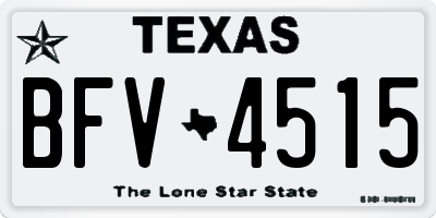 TX license plate BFV4515
