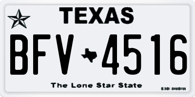 TX license plate BFV4516