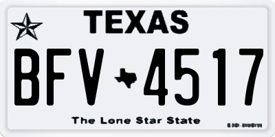 TX license plate BFV4517