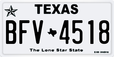 TX license plate BFV4518