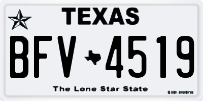 TX license plate BFV4519