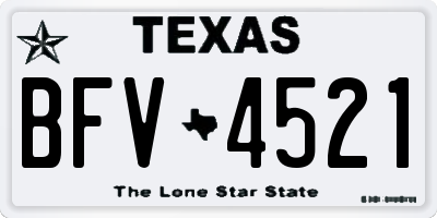 TX license plate BFV4521
