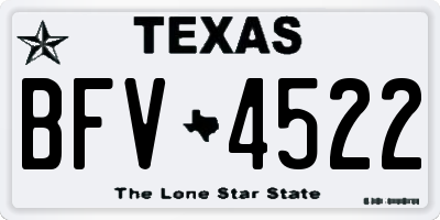TX license plate BFV4522