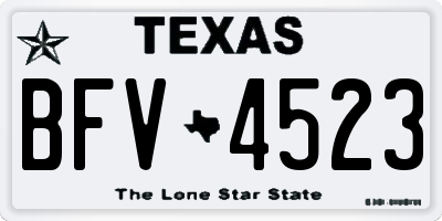 TX license plate BFV4523