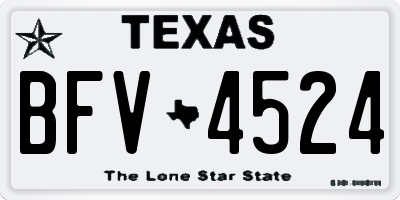TX license plate BFV4524