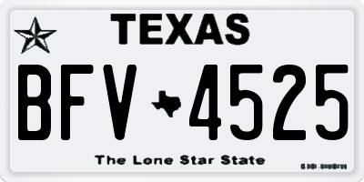 TX license plate BFV4525