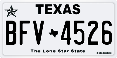 TX license plate BFV4526