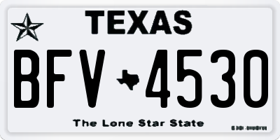 TX license plate BFV4530