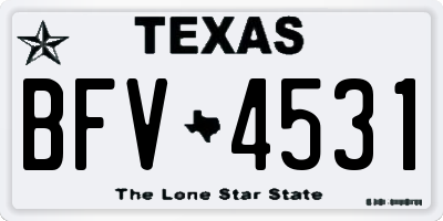 TX license plate BFV4531