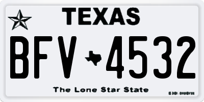 TX license plate BFV4532
