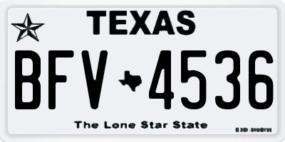 TX license plate BFV4536