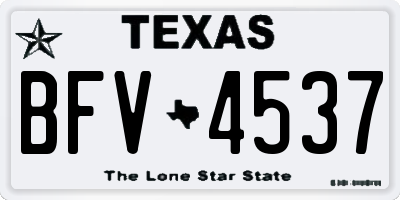 TX license plate BFV4537