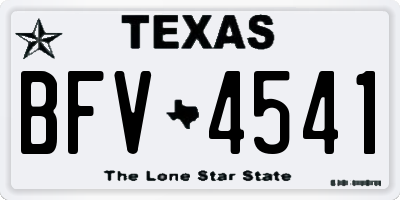 TX license plate BFV4541