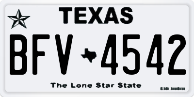 TX license plate BFV4542