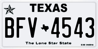 TX license plate BFV4543