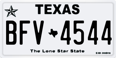 TX license plate BFV4544
