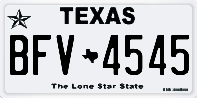 TX license plate BFV4545