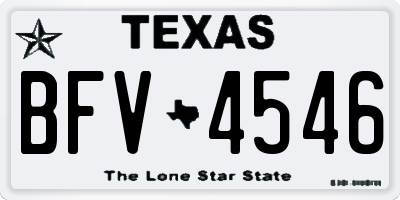TX license plate BFV4546