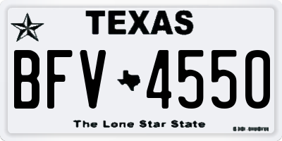 TX license plate BFV4550