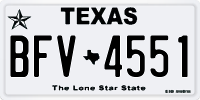 TX license plate BFV4551