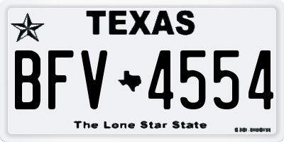 TX license plate BFV4554