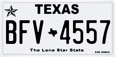 TX license plate BFV4557