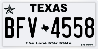 TX license plate BFV4558