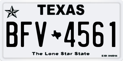 TX license plate BFV4561