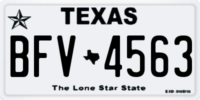 TX license plate BFV4563