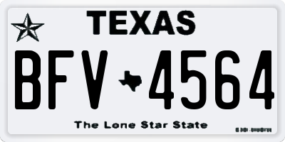 TX license plate BFV4564