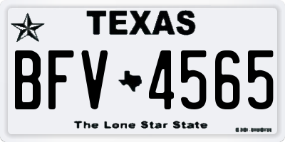 TX license plate BFV4565