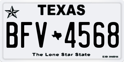TX license plate BFV4568
