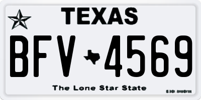 TX license plate BFV4569