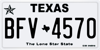 TX license plate BFV4570