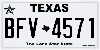 TX license plate BFV4571