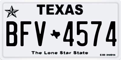 TX license plate BFV4574