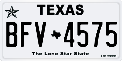 TX license plate BFV4575