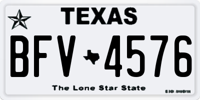 TX license plate BFV4576