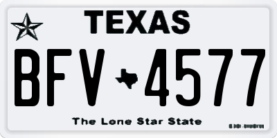 TX license plate BFV4577