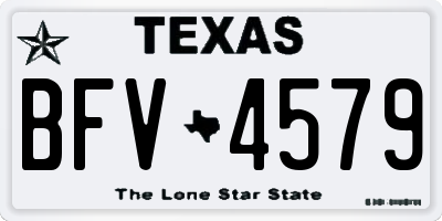 TX license plate BFV4579