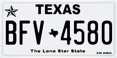 TX license plate BFV4580