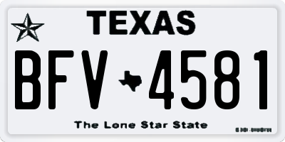 TX license plate BFV4581