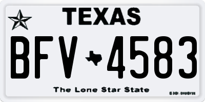 TX license plate BFV4583