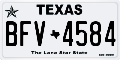 TX license plate BFV4584